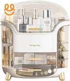 Elegant Multi-Layer Cosmetic Organizer with Lid & Drawers | With Free Bear Gift