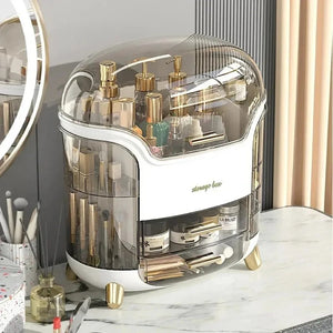 Elegant Multi-Layer Cosmetic Organizer with Lid & Drawers | With Free Bear Gift