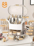 Elegant Multi-Layer Cosmetic Organizer with Lid & Drawers | With Free Bear Gift