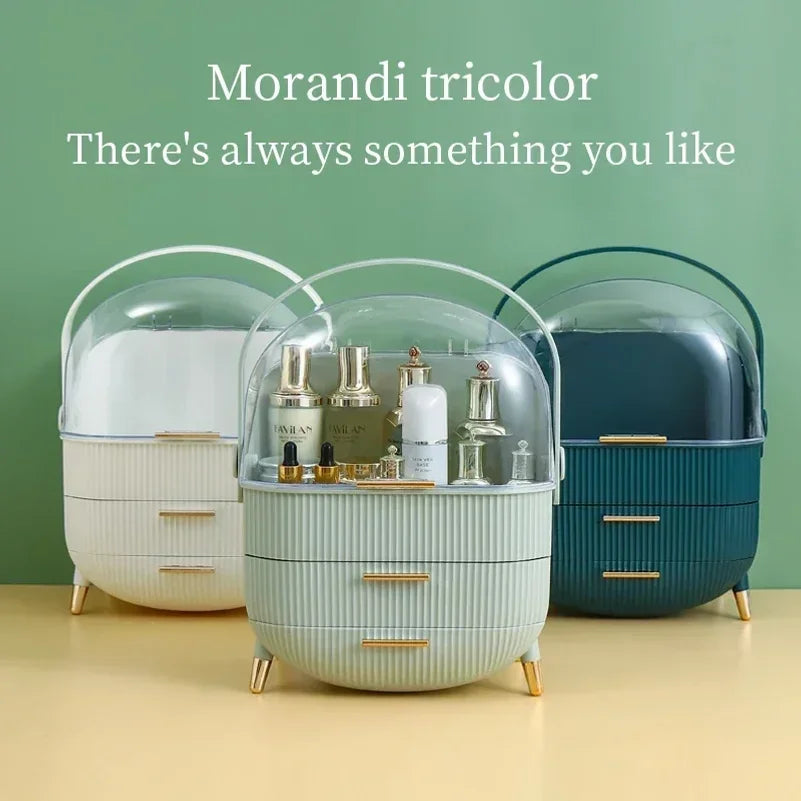 Luxury Portable Cosmetic Organizer Box with Lid & Drawers | With Free Bear Gift