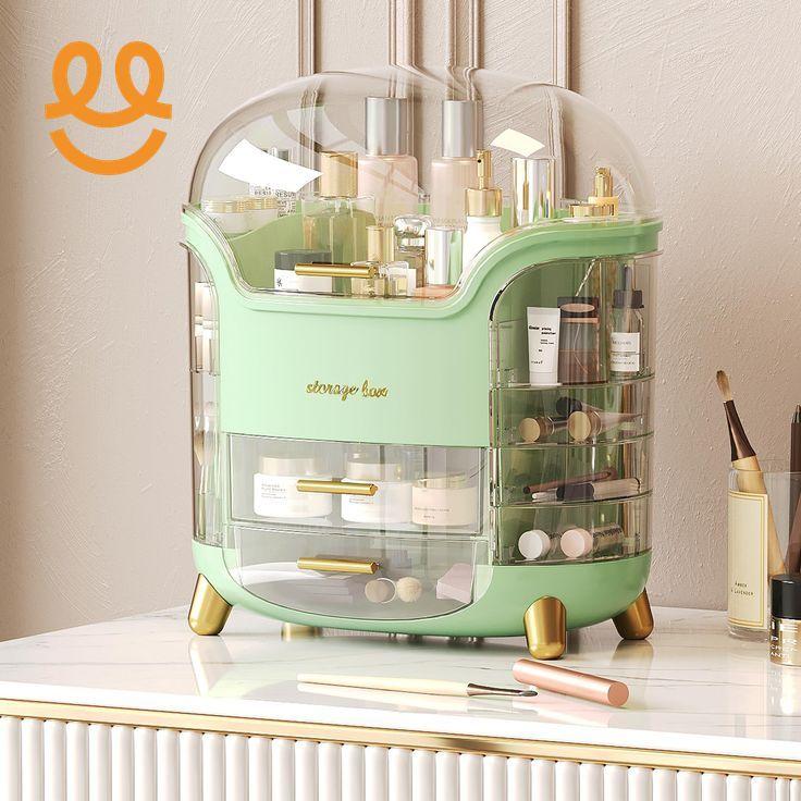 Elegant Multi-Layer Cosmetic Organizer with Lid & Drawers | With Free Bear Gift