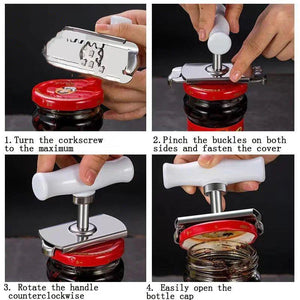 Heavy-Duty Stainless Steel Jar Opener, Lid Remover Tool